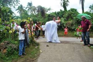 Traditional dapit at a Tagalog wedding
